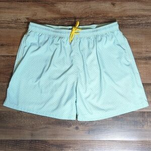 Capelle Classic Collins Compression Swim Trunks Size 4XL in Teal and Yellow